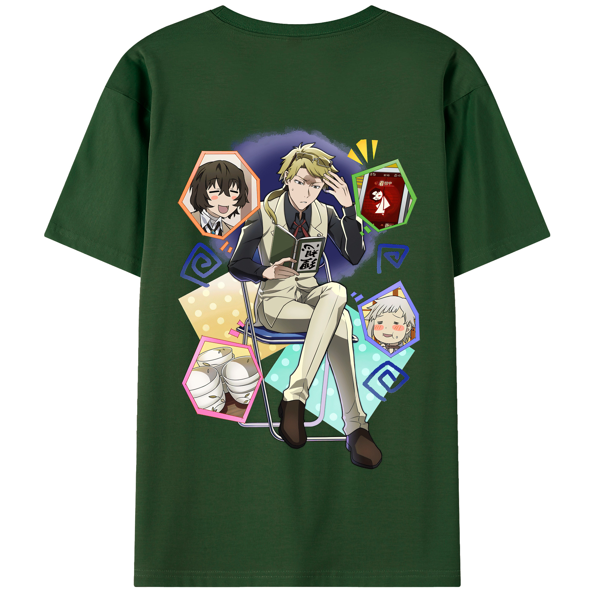 （画像用） 文豪ストレイドッグス Bungo Stray Dogs 綿100％半袖Tシャツ（背面プリント）